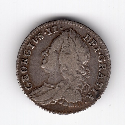 185 - 1757 GB George II 6 pence coin