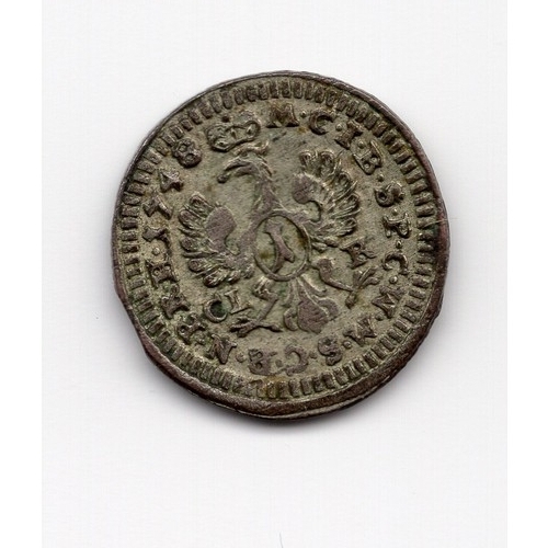 206 - 1748 (CL-R) Germany : Brandenburg-Bayreuth Friedrich III 1 kreuzer coin
 CLR=engraver ~ Christof Lor... 