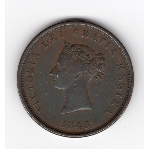 215 - 1843 Canada : New Bruswick 1 penny token