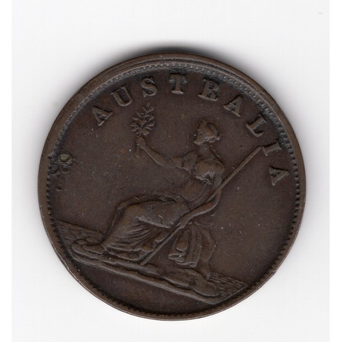 217 - 1851 Australia : Melbourne W J Taylor ½ penny token