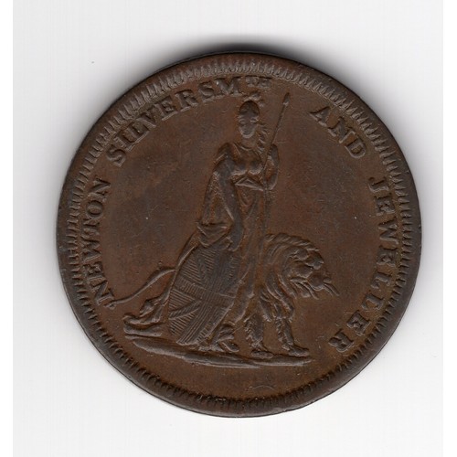 219 - 1811 Norwich ½ penny token with Britannia obverse & arms without crest reverse (castle has portculli... 