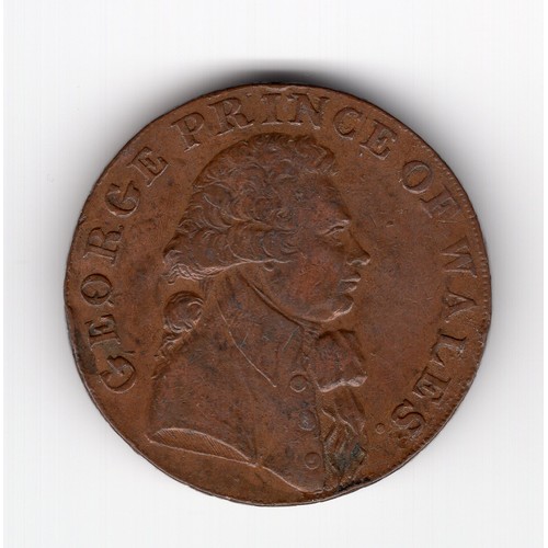 222 - 1794 Warley Camp ½ penny token with 'Warley Camp halfpenny MDCCXCIV' edge