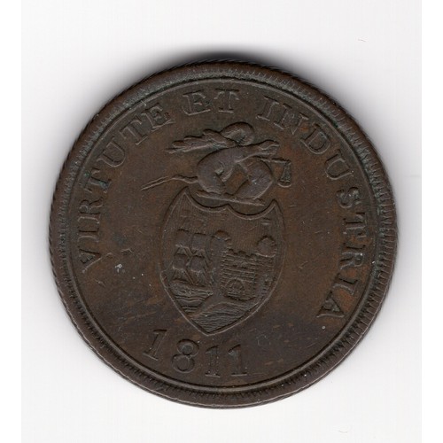 225 - 1811 Bristol Brass and copper Co arms ½ penny token