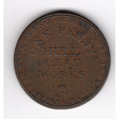 227 - 1812 Hull I K Picard lead works 1 pence token