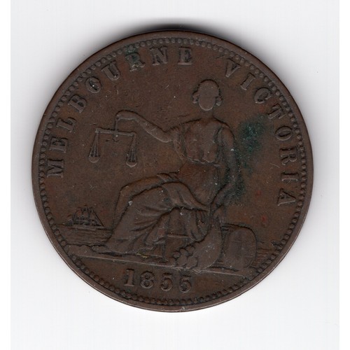 231 - 1855 Australia : Melbourne E De Carle & Co 1 pence token