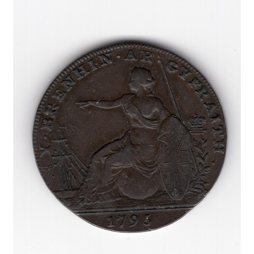 252 - 1795 Glamorgan ½ penny token with Jestyn ap Gwrgan tywysog morganwg obverse & Britannia reverse