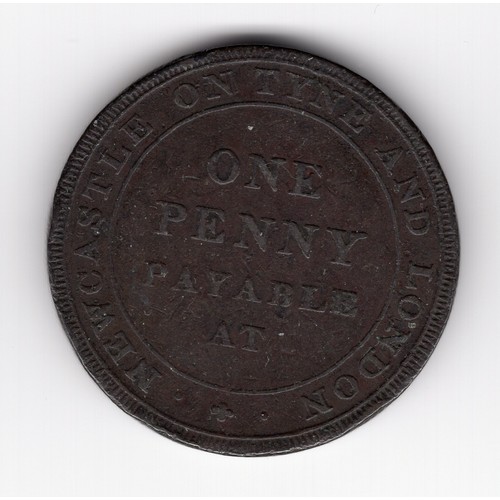 256 - 1811 Bewicke main colliery / Newcastle on Tyne and London 1 pence token