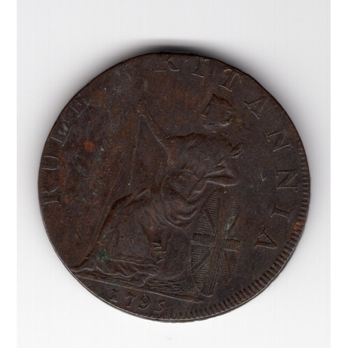 258 - 1795 Glasgow ½ penny token with recumbent river god with Clyde pitcher (Nunquam Arescere = Never dry... 