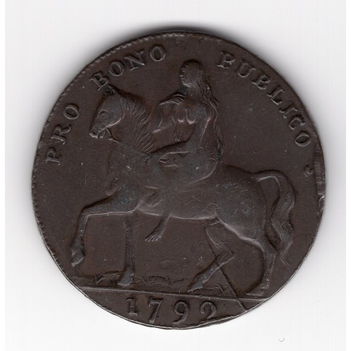 260 - 1792 Coventry ½ penny token with Lady Godiva obverse & elephant and castle reverse and 'Payable at t... 