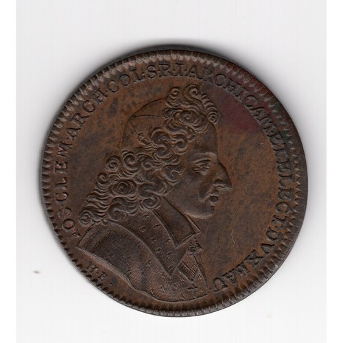 267 - 1714 German token depicting Joseph Clemens of Bavaria  (1671–1723) member of the Wittelsbach dynasty... 