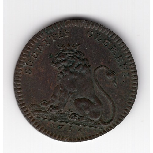 267 - 1714 German token depicting Joseph Clemens of Bavaria  (1671–1723) member of the Wittelsbach dynasty... 