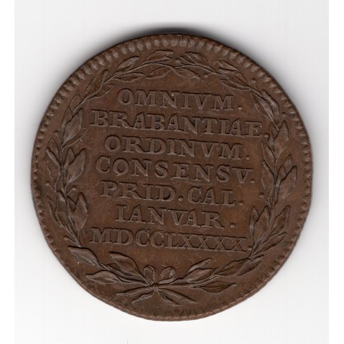 268 - 1790 Belgium (Austrian Netherlands) token (jeton) celebrating the return of freedom in Brabant after... 