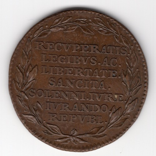 268 - 1790 Belgium (Austrian Netherlands) token (jeton) celebrating the return of freedom in Brabant after... 