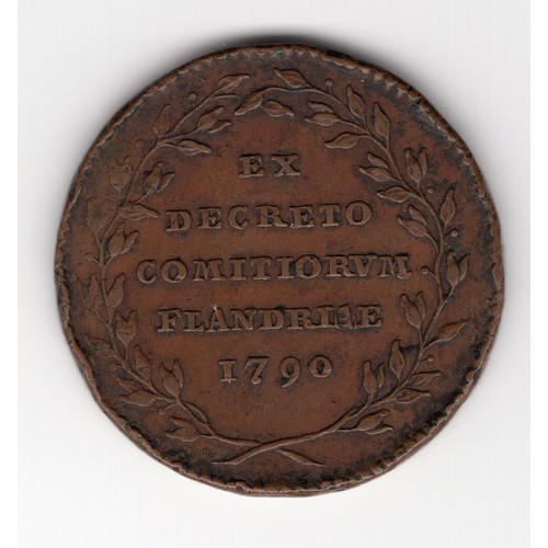 269 - 1790 Belgium (Austrian Netherlands) token (jeton) made during the Brabant(ine) revolution (24 Oct 17... 