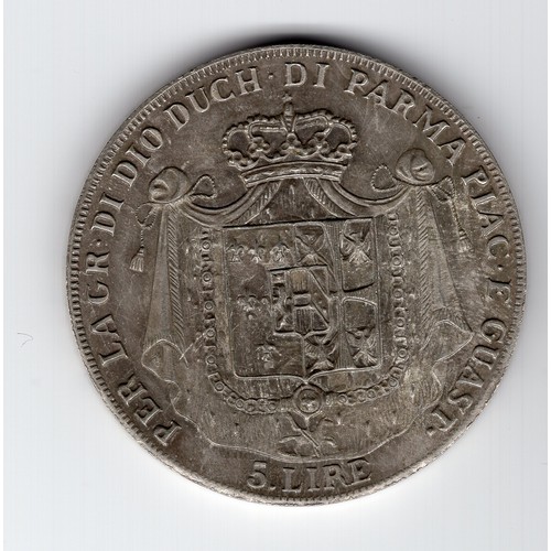 272 - Restrike ? of 1832 Italy : Parma Maria Luigia 5 lire coin - 22.3g