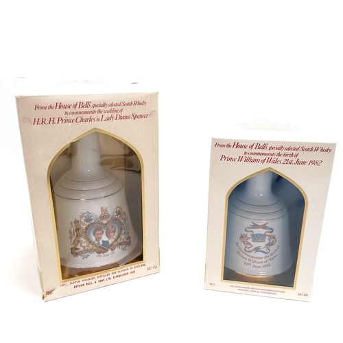 2 x Bells scotch whisky (Wade) 50cl Prince William 1982 bottle, 1981