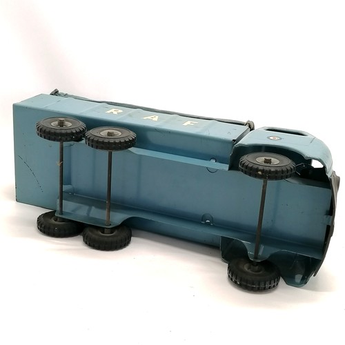5 - Lines Bros Ltd tinplate RAF lorry with canvas cover to back - 46cm long x 22cm high ~ in bright cond... 
