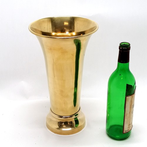 62 - Tall brass vase with flared top - 19cm diameter & 32cm high