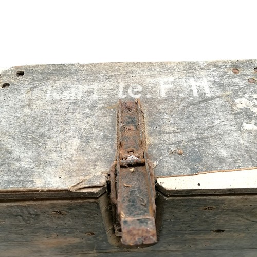 69 - WWII (1944 dated) German hand grenade munitions box - 35cm x 43cm x 16cm ~ has had section cut out o... 