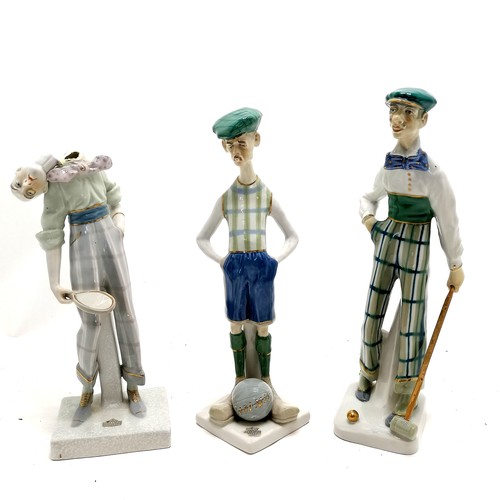 82 - 3 x Imperial Amphora figures - Croquet player #4368 (32cm high & in good condition apart from replac... 