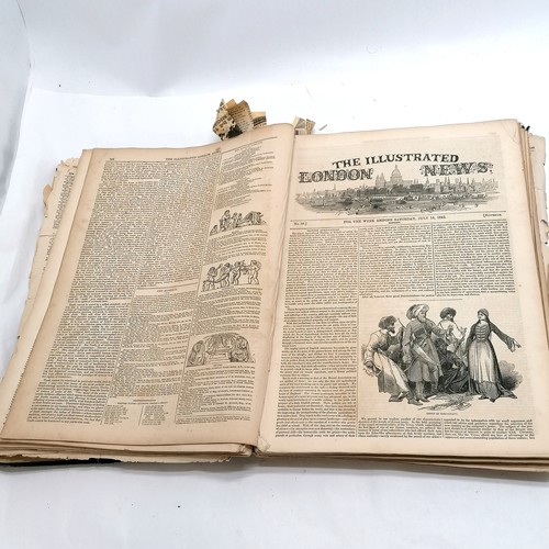 88 - 1842 lot of Illustrated London News magazines No.1 (14-May) to No.34 (31-Dec) in a binder ~ front co... 