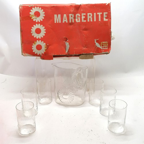 105 - Austrian Riedel crystal Margerite lemonade jug (19cm high) & 6 glasses - in unused condition althoug... 