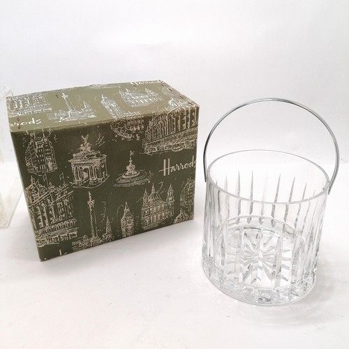 124 - Harrods boxed cut glass ice bucket (15cm diameter) - in unused condition