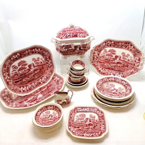 127 - Qty of Copeland Spode's tower decorated ware inc meat plates, serving platter, vegetable tureen (chi... 