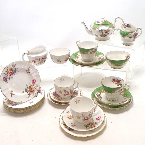 133 - Qty Royal Crown Derby Posies pattern & Paragon bachelor tea set  ~ no obvious damage