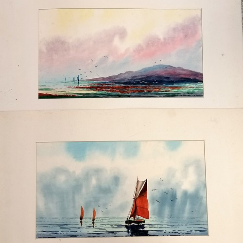 137 - 6 x mounted watercolours of Devon scenes - 4 are signed A Hulk ~ 50cm x 32cm