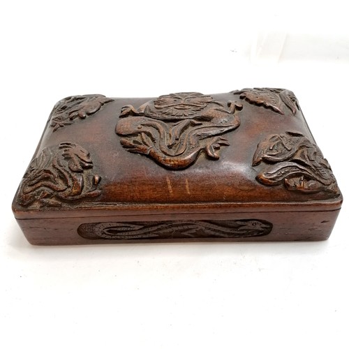 165 - 4 x vintage boxes - largest is hand carved 20cm x 12cm x 6cm