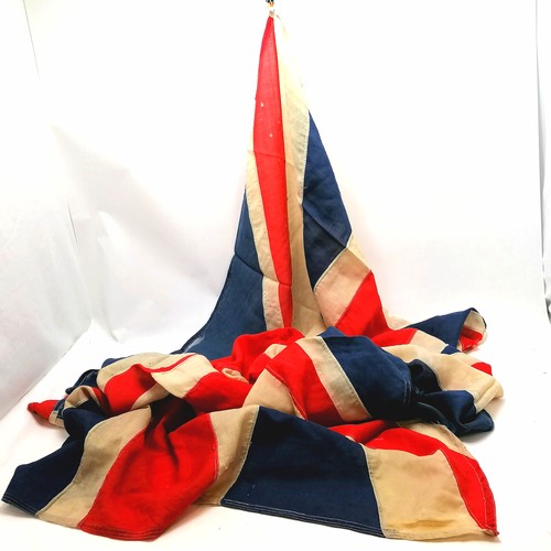 181 - Antique Union Jack flag - 130cm x 260cm ~ has holes / wear