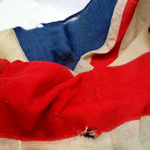 181 - Antique Union Jack flag - 130cm x 260cm ~ has holes / wear