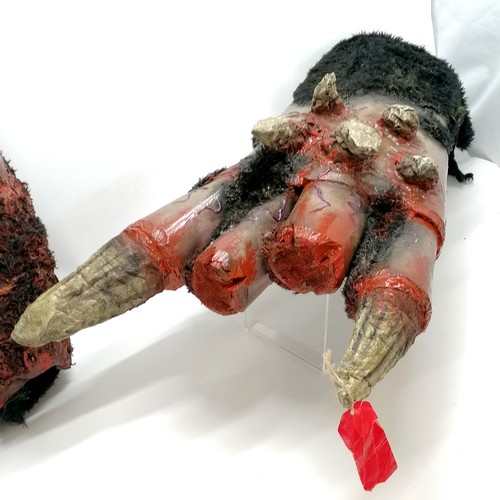 199 - Dr Who BBC series original pair of prop creature / monster hands - approx 100cm long