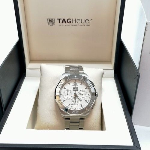 216 - Tag Heuer gents automatic chronograph aqua racer wristwatch #CAY211Y on original stainless steel bra... 