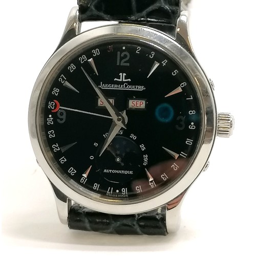 218 - Jaeger le Coultre gents automatic day / date / calendar / moon phase stainless steel 36mm case wrist... 