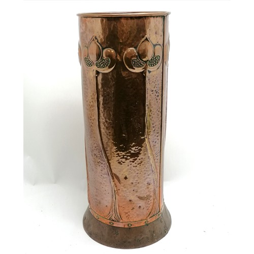 3 - Antique Arts & Crafts / Art Nouveau copper stick stand - 61cm & 23cm diameter top ~ no obvious damag... 