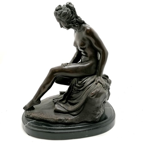 9 - Contemporary bronze cast study of a seated nude female after Christophe-Gabriel Allegrain (1710-95) ... 