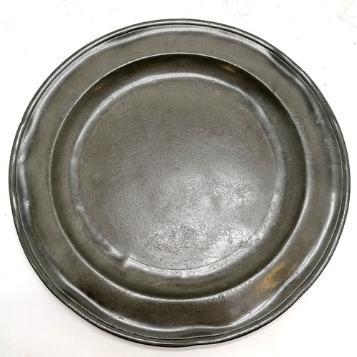 11 - 10 x antique pewter plates / chargers inc labelled on reverse as William Clarke (W Cooke), Samuel Du... 