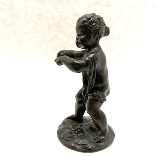 12 - Antique bronze of a putti with arrows in quiver detail by Louis Kley (1833-1911) - 12cm high - lacks... 