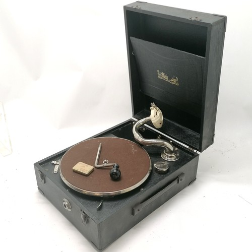 67 - Maxi-tone gramophone (+ Hansons tin of needles) - 37cm x 28.5cm x 15cm