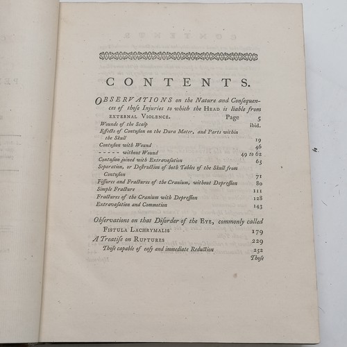 69 - 1775 book The Chirurgical works of Percivall Pott and surgeon to St Bartholomew's hospital & has boo... 