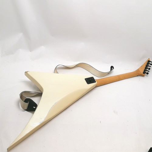 71 - Marlin blue fin electric guitar - 123cm long & has damage to 1 'fin' otherwise in good used conditio... 