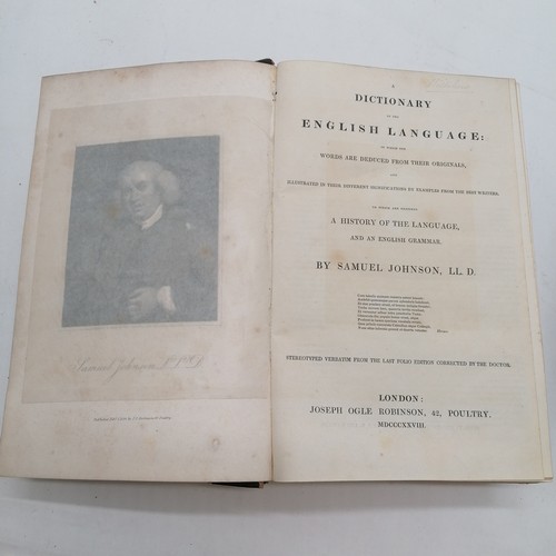 74 - 1828 book - A dictionary of the english language by Samuel Johnson (1709-84)