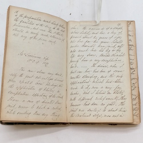 75 - 1818-20 hand written journal (Medical surgical remarks) of medical cases & diseases inc names / ages... 