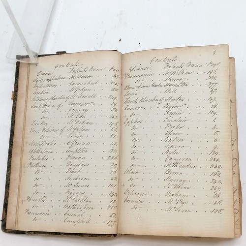 75 - 1818-20 hand written journal (Medical surgical remarks) of medical cases & diseases inc names / ages... 