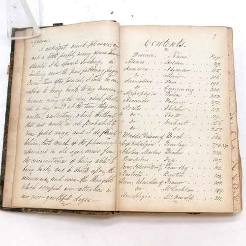 75 - 1818-20 hand written journal (Medical surgical remarks) of medical cases & diseases inc names / ages... 