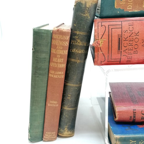 76 - Qty of books inc Pilgrims Progress, medical books, Housewife's ABC etc