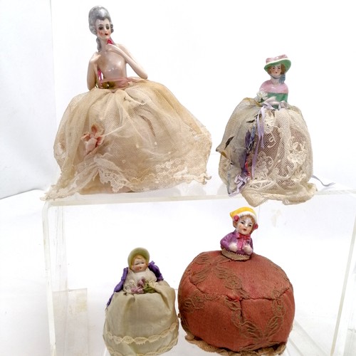 83 - Collection of antique pin dolls some complete with original fabric bases. tallest 22cm high. All in ... 