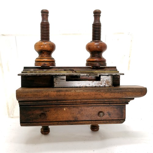 96 - Antique wooden Marples and sons moulding plane 23cm long T/W a box of associated blades